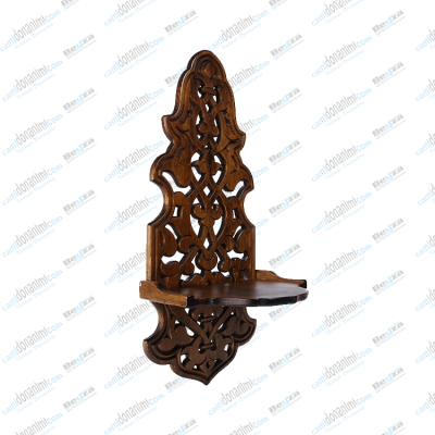 Ahşap Oyma Desenli Lambalık - Büyük 32 x 72 cm